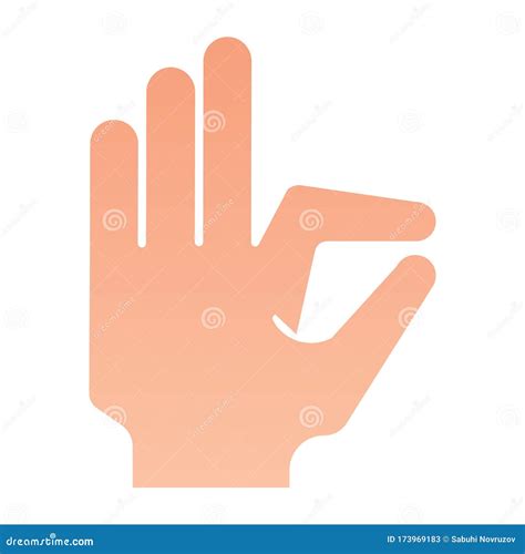 Ok Gesture Flat Icon Goog Hand Gesture Vector Illustration Isolated On