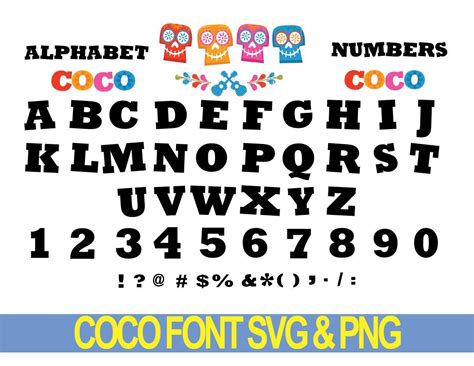 coco font coco font svg coco alphabet coco alphabet svg coco numbers ...