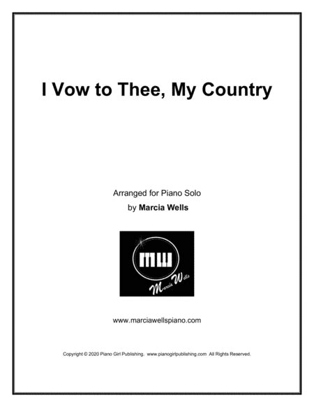 I Vow To Thee My Country Arr Marcia Wells Sheet Music Cecil