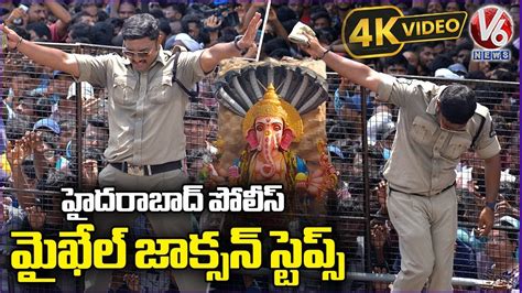 Police Officer Michael Jackson Steps In Khairatabad Ganesh Shobha Yatra