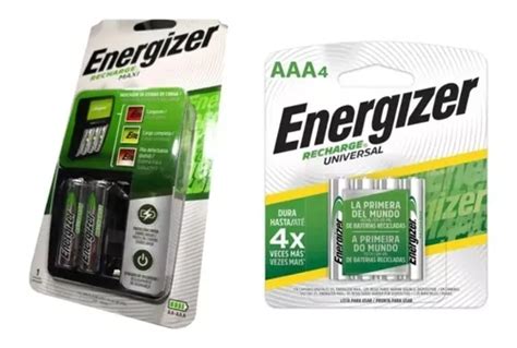 Combo Cargador Energizer Maxi Baterias Recargables Aaa X4