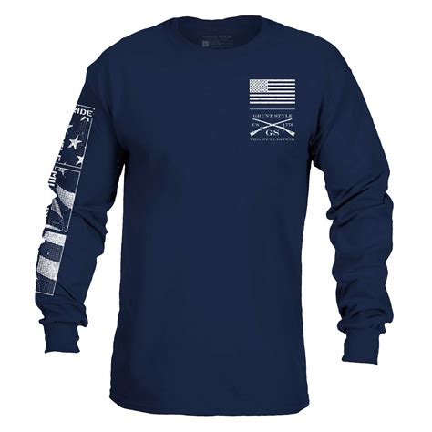 Mens Ethos Long Sleeve Patriotic Shirt Grunt Style Llc