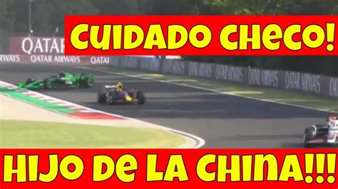 Checo Pérez y Zhou casi chocan en practica 2 del GP de hungria por