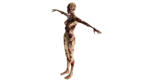 3D Model Zombie Female Nude High Quality 3d Model Low Price Low Poly VR AR Low Poly CGTrader
