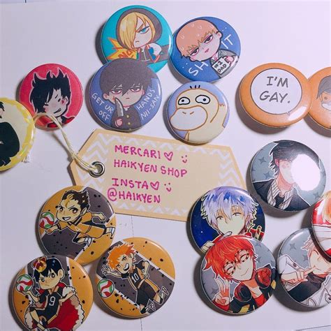 BTS & ANIME BUTTONS on Mercari | Anime, Acrylic pins, Diy stickers