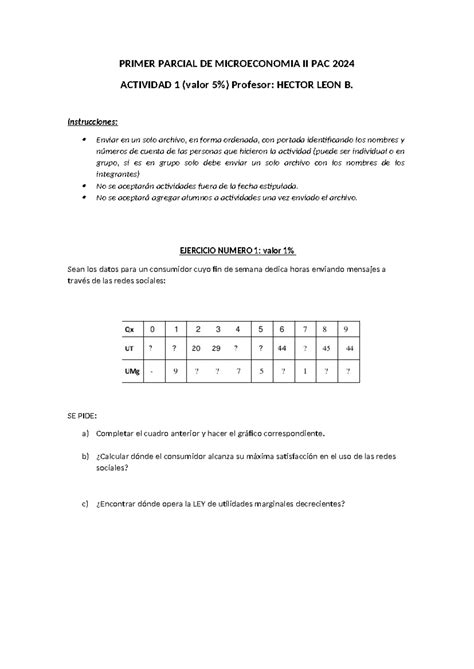 Guia Primer Parcial Micro Del Segundo Pac Primer Parcial De