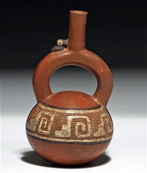 32A: A Cute Inca Pottery Stirrup Vessel : Lot 32A