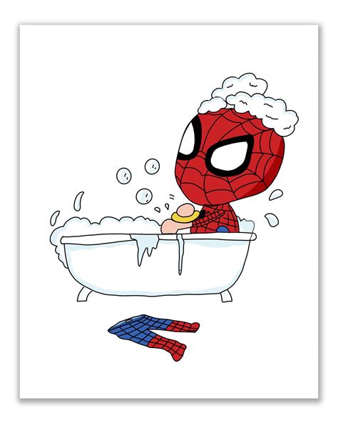 Spiderman Bathroom Prints Set Of Inches X Inches Wall Art