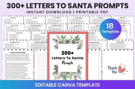 Letters To Santa Prompts For Canva Gr Fico Por Shumaya Creative