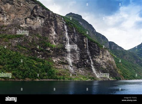 Seven Sisters Waterfall In Geiranger Fjord Norway Stock Photo Alamy