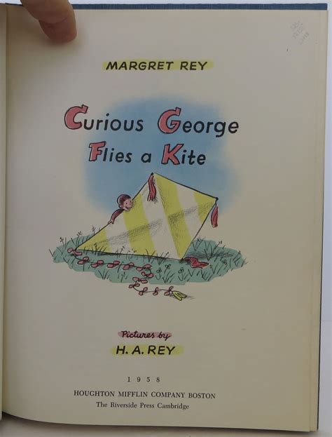 Curious George Flies A Kite By Rey Margret Very Good Hardcover 1958