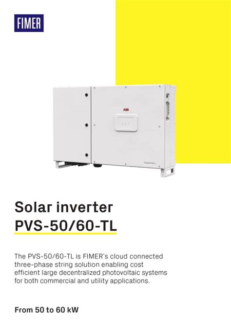 Fimer Pvs Tl Sx Spd Inverter Di Stringa Trifase Amg Elettrica