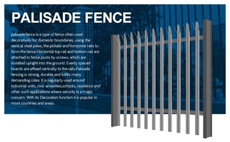 Galvanised Security Palisade Fencing Triple Point W Section Metal