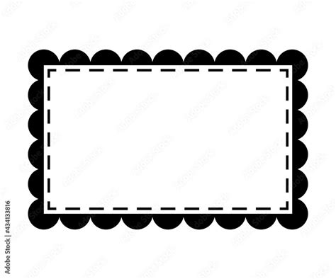 Scalloped Edge Rectangle Frame Clipart Image Stock Vector Adobe Stock