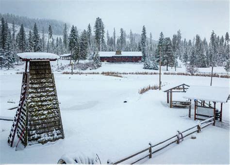 Camp Grizzly In Winter Potlatch Historical Society Collection