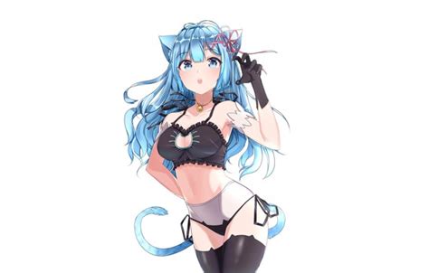 Wallpaper Girl Sexy Lingerie Bra Cleavage Panties Thighhighs Long Hair Images For Desktop