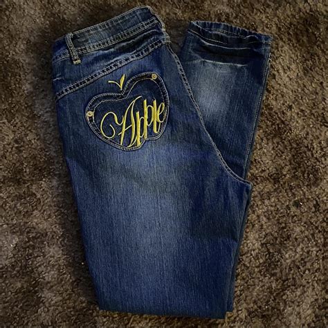 Iconic Apple Bottom Jeans size 14 curvy fit Y2K... - Depop