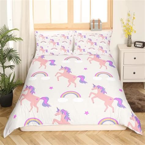 Arc En Ciel Licorne Housse De Couette Cute Licorne Parure De Lit