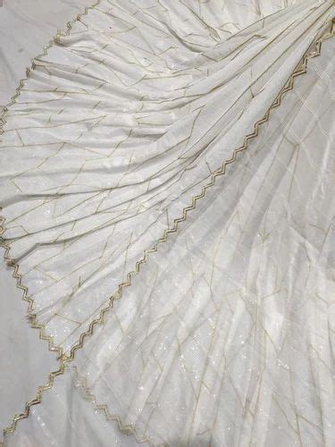 Embroidered Dyeable Pure Georgette Fabric For Dress At Rs