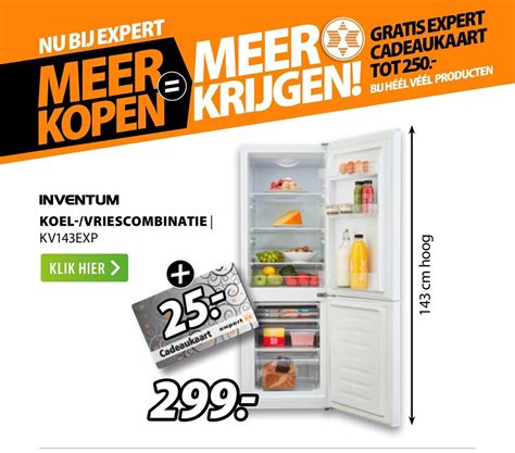 Inventum Koel Vriescombinatie KV143EXP 143 Cm Hoog Aanbieding Bij Expert