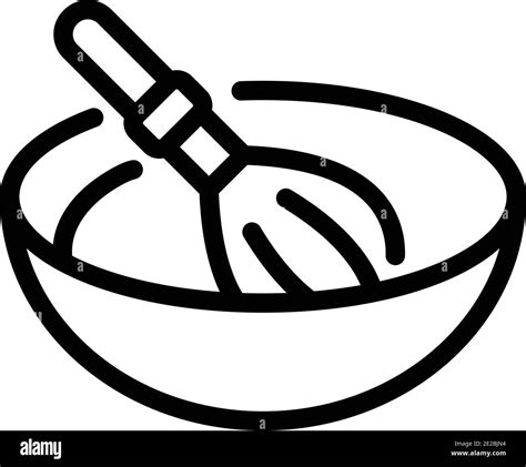 Whisk With Bowl Icon Outline Whisk With Bowl Vector Icon For Web