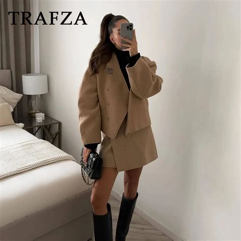 TRAFZA 2024 Spring Summer Women Casual Asymmetrical Suit Fashion