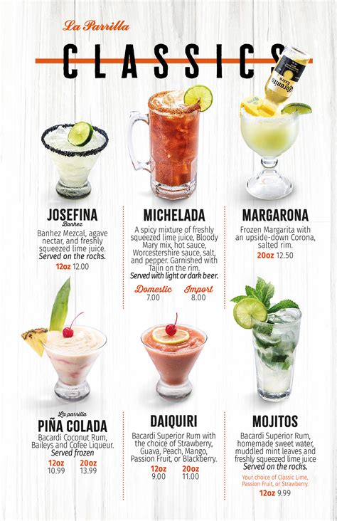 Drinks Menu La Parrilla