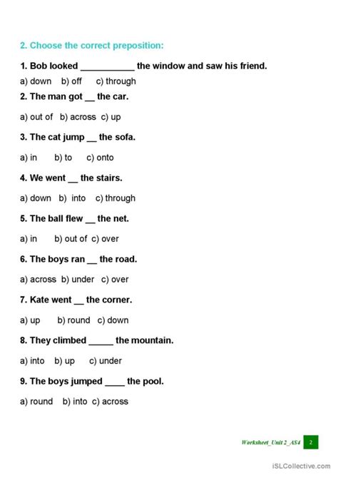 Prepositions Of Movement Verbs To English ESL Worksheets Pdf Doc