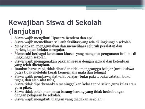 Kewajiban And Hak Siswa Di Sekolah Ppt