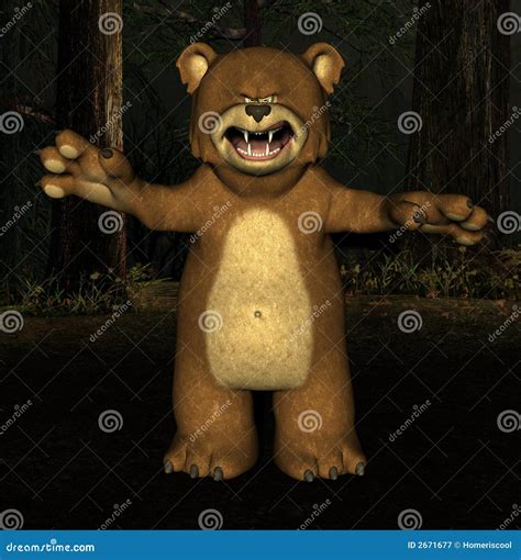 Scary Bear Stock Illustration Image Of Fluffy Frightened 2671677