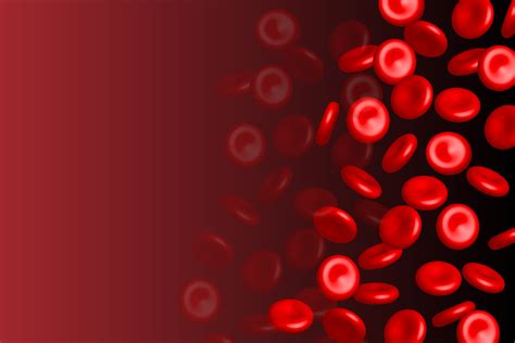 3d Streaming Blood Cells On Red Background Vector Illustration