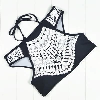High Neck Women Mesh Bikinis Swimsuits Mesh Sexy Push Up Halter Bikini Set Swimwear Female