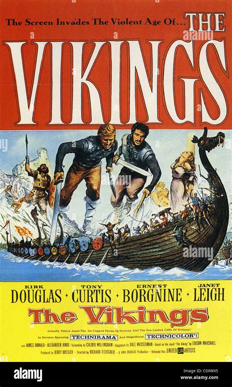 THE VIKINGS Poster for 1958 MGM film with Kirk Douglas and Tony Curtis ...