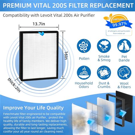 Vital S Filtro De Repuesto Hepa Compatible Con Lev Oit Vital S