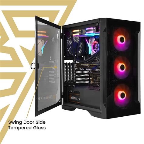 Gamdias Talos E2 Elite Mid Tower PC Case Tempered Glass Panel Swing