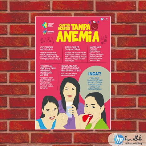 Poster Kesehatan Cantik Berseri Tanpa Anemia Lazada Indonesia
