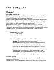 Blaw 220 Study Guide Pdf Exam 1 Study Guide Chapter 1 4 Schools Of