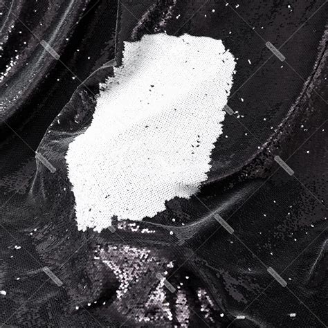 Shiny Black And Matte White Reversible Sequin Fabric Oneyard