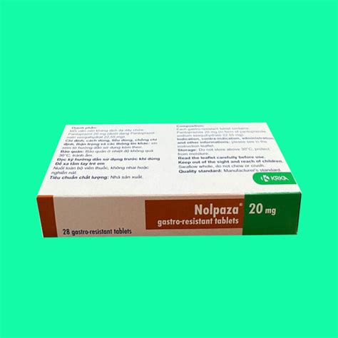 Nolpaza 20mg: Thuốc điều trị viêm loét dạ dày - tá tràng - Dược sĩ Lưu ...