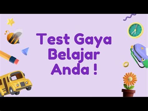 TEST GAYA BELAJAR ANDA TEST DIAGNOSTIK NON KOGNITIF YouTube