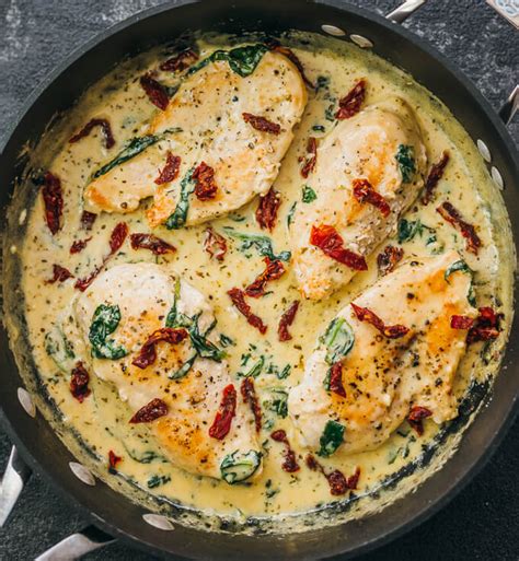 Creamy Sun Dried Tomato Chicken With Spinach And Garlic Savory Tooth