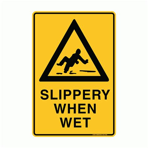 SLIPPERY WHEN WET WARNING SIGN – POLY – Jason Signs