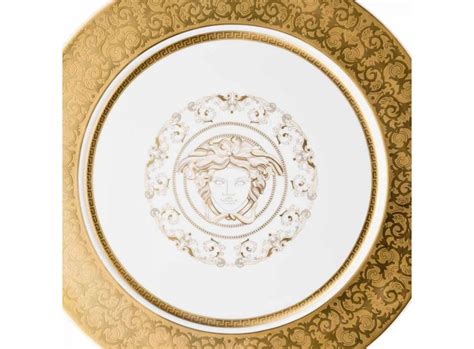 Rosenthal Versace Medusa Gala Gold Piatto Segnaposto 33cm Porcellana