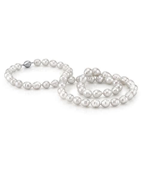 Mm Opera Length White South Sea Baroque Pearl Necklace