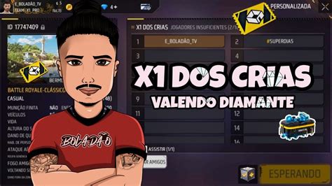 X1 DOS CRIA AO VIVO SALA PREMIADA VALENDO DIAMANTE JOGANDO