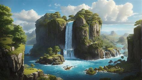 Premium Ai Image Island Oasis A Detailed Matte Painting