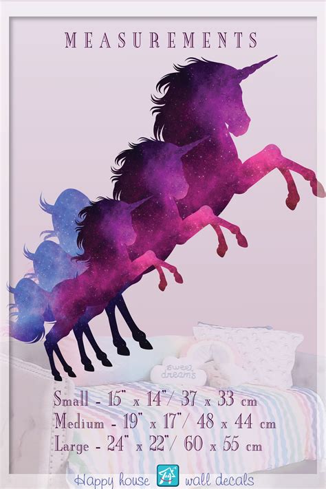 Watercolor Unicorn Wall Decal Personalized Unicorn Sticker Etsy