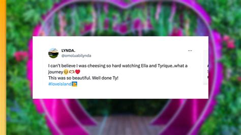 Your Reactions To Tyrique And Ella Saying I Love You Love Island