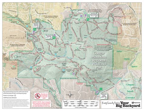 Cougar Mountain Park Trail Map - Cougar Mountain Regional Wildland Park ...