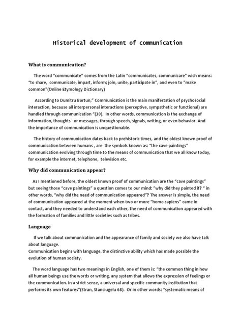 Historical Development Of Communication Communication Writing